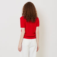 Women Sequin Knit Top - Red - SW2511235B