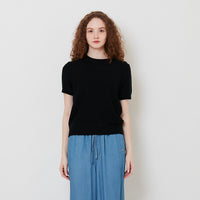 Women Sequin Knit Top - Black - SW2511235C