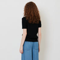 Women Sequin Knit Top - Black - SW2511235C