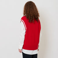 Women Cable Knit Vest - Red - SW2512208A