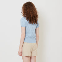 Women Cable Knit Top - Light Blue - SW2512210C