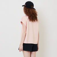 Women Embroidery Polo Knit Top - Salmon - SW2512211B