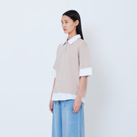 Women Combined Polo Top - Khaki - SW2512212C
