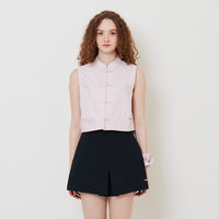 Women Mandarin Collar Blouse - Light Pink - SW2512227A