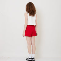 Women Pleated Shorts - Red - SW2512229A