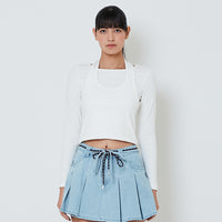 Women 2-Way Knit Top - Off White - SW2601009A