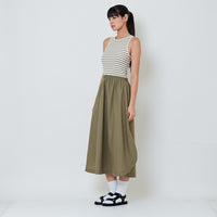 Women Combined Maxi Dress - Green - SW2601011A