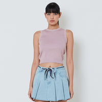 Women Scallop Edge Tank Top - Pink - SW2601012C