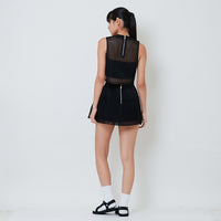 Women Mesh Skirt - Black - SW2601035B