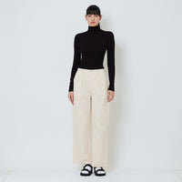Women Wide Leg Long Pants - Light Khaki - SW2601098A