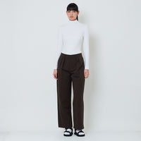 Women Wide Leg Long Pants - Brown - SW2601098B