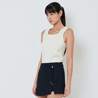 Women Rib-Knit Tank Top - Off White - SW2601099A