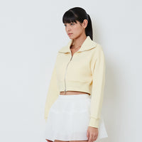 Women Turtle Neck Neoprene Jacket - Yellow - SW2601101B