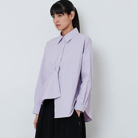 Women Oversized Shirt - Purple - SW2602043B