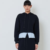 Women Combined Long Sleeve Hoodie - Navy - SW2602045B