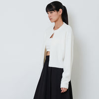 Women Fluffy Cardigan - Off White - SW2602100A