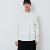 Women Drawstring Long Sleeve Top - Off White - SW2603072A