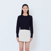 Women Knit Cardigan - Navy - SW2603074B
