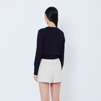 Women Knit Cardigan - Navy - SW2603074B