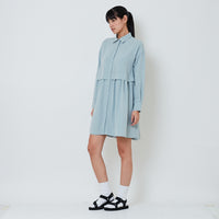 Women Rayon Short Dress - Light Blue - SW2603079A