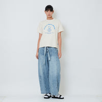 Women Baggy Jeans With Belt - Light Blue - SW2603082A