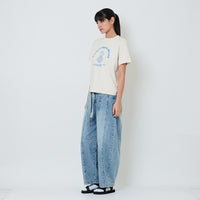 Women Baggy Jeans With Belt - Light Blue - SW2603082A