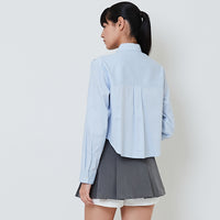 Women 2-in-1 Yarn Knit Shirt - Navy - SW2603086A