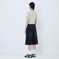 Women Baggy Jorts - Black - SW2603089B