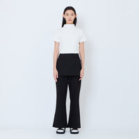 Women Straight Cut Pants with Skirt Overlay - Black - SW2603102B