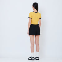 Women Stretch Cotton Shorts - Black - SW2605110D