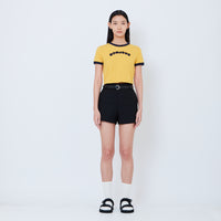 Women Stretch Cotton Shorts - Black - SW2605110D