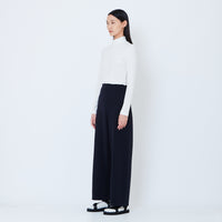 Women Elastic Waist Long Pants - Navy - SW2605148C
