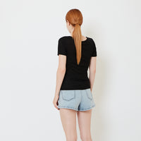 Women Double Layered Top - Black - SW2606114C