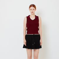 Women Rib-Knit Vest - Maroon - SW2606117A