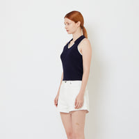Women Rib-Knit Vest - Navy - SW2606117B
