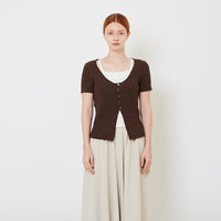 Women 2-in-1 Knit Top - Brown - SW2606118B