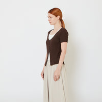 Women 2-in-1 Knit Top - Brown - SW2606118B