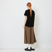 Women Elastic Waist Pants - Brown - SW2606122A