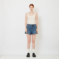 Women Stretch Denim Shorts - Blue - SW2606126C