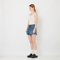 Women Stretch Denim Shorts - Blue - SW2606126C