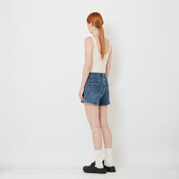 Women Stretch Denim Shorts - Blue - SW2606126C