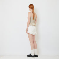 Women Ruffle Shorts - Off White - SW2606133A