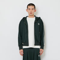 Genderless Hooded Track Jacket - Dark Green - SW2606146B