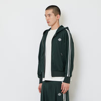 Genderless Hooded Track Jacket - Dark Green - SW2606146B