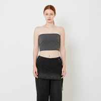 Women Pinstripes Tube Top - Dark Grey - SW2608170A