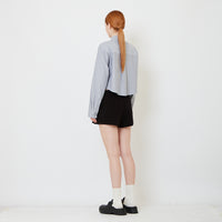 Women Pleated Shorts - Black - SW2608173B
