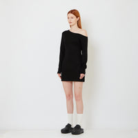 Women Off-Shoulder Dress - Black - SW2608177B
