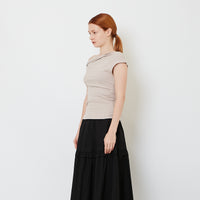 Women One Shoulder Knit Top - Grey - SW2608179B