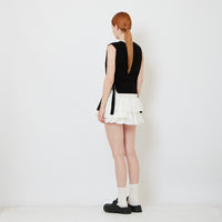 Women Double Waisted Ruffle Skirt - Off White - SW2609240A
