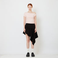 Women Asymmetrical Skirt - Black - SW2609246A
